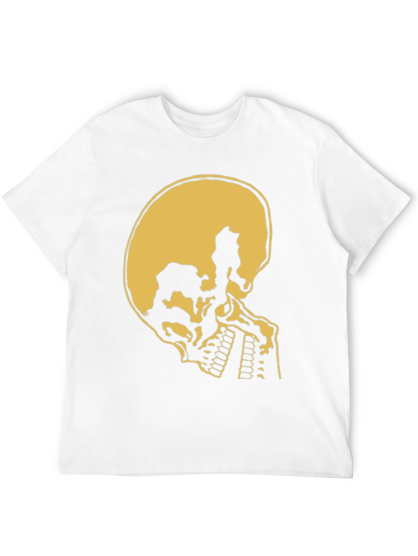 Skull Silhouette Graphic Tee - Black Cotton Casual Shirt