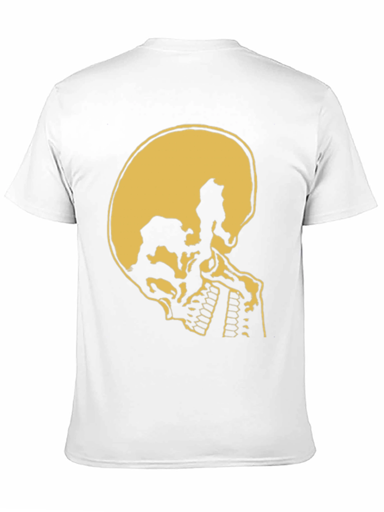 Skull Silhouette Graphic Tee - Black Cotton Casual Shirt
