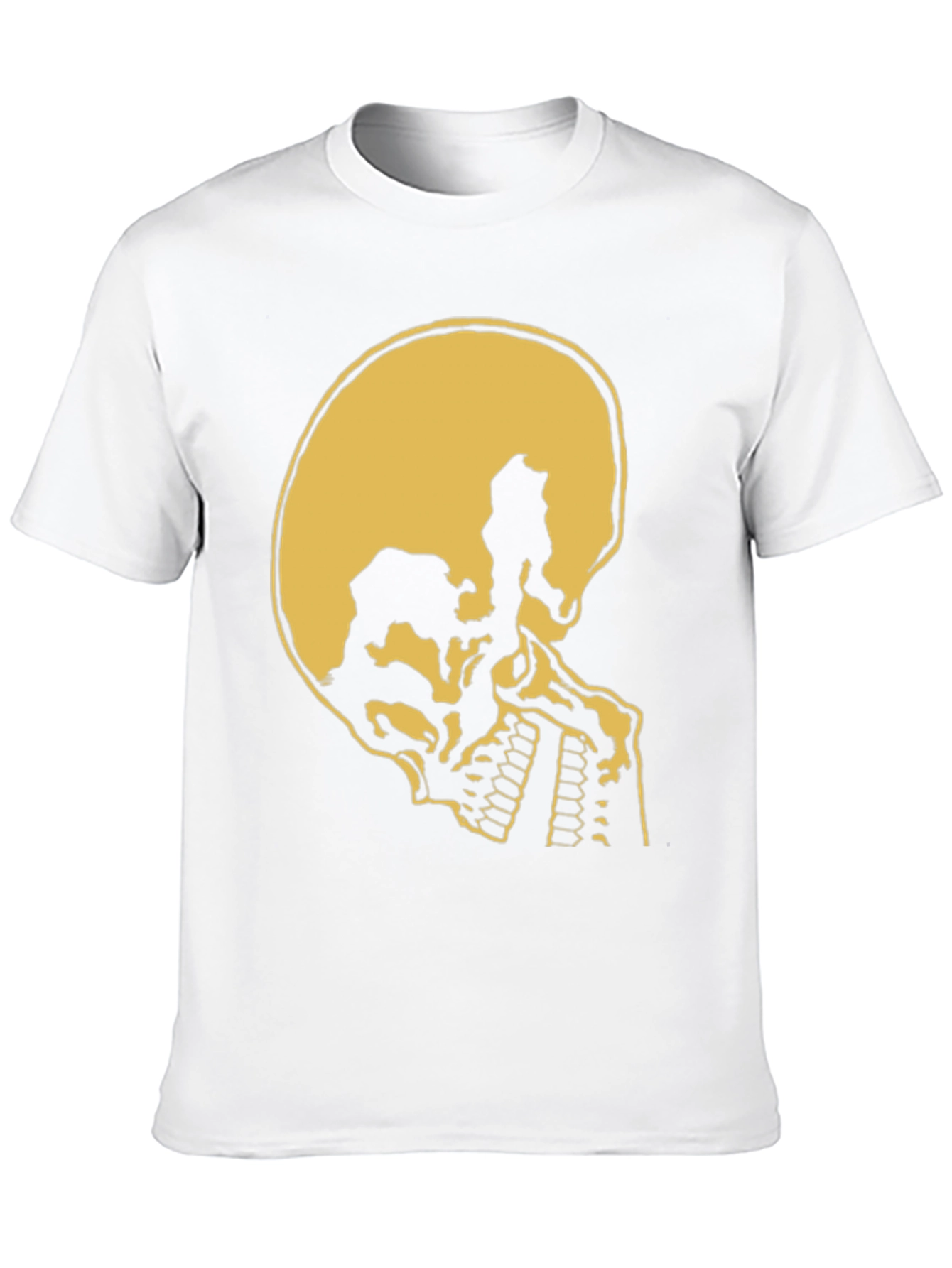 Skull Silhouette Graphic Tee - Black Cotton Casual Shirt