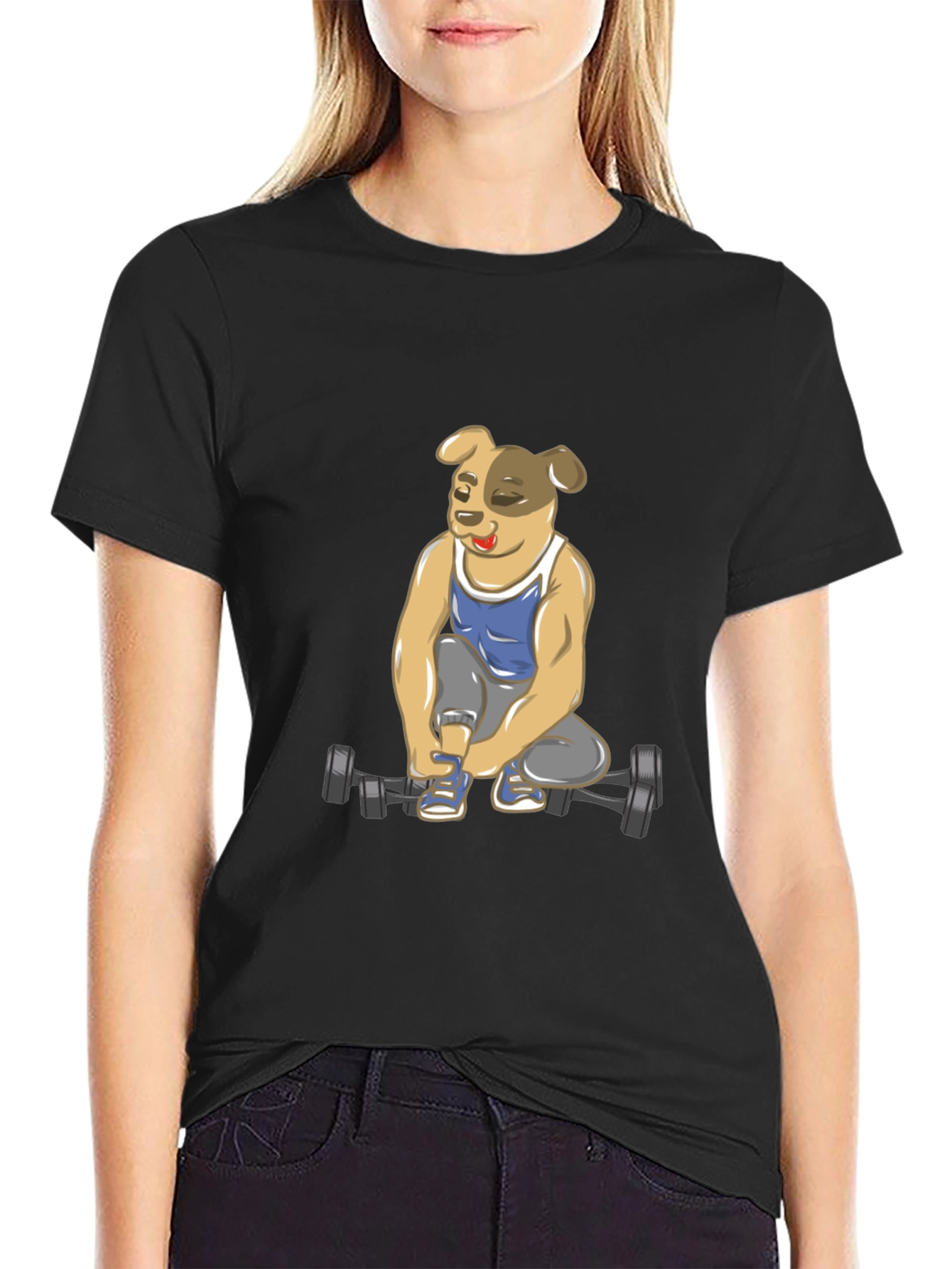 Dog Lifting Weights T-Shirt