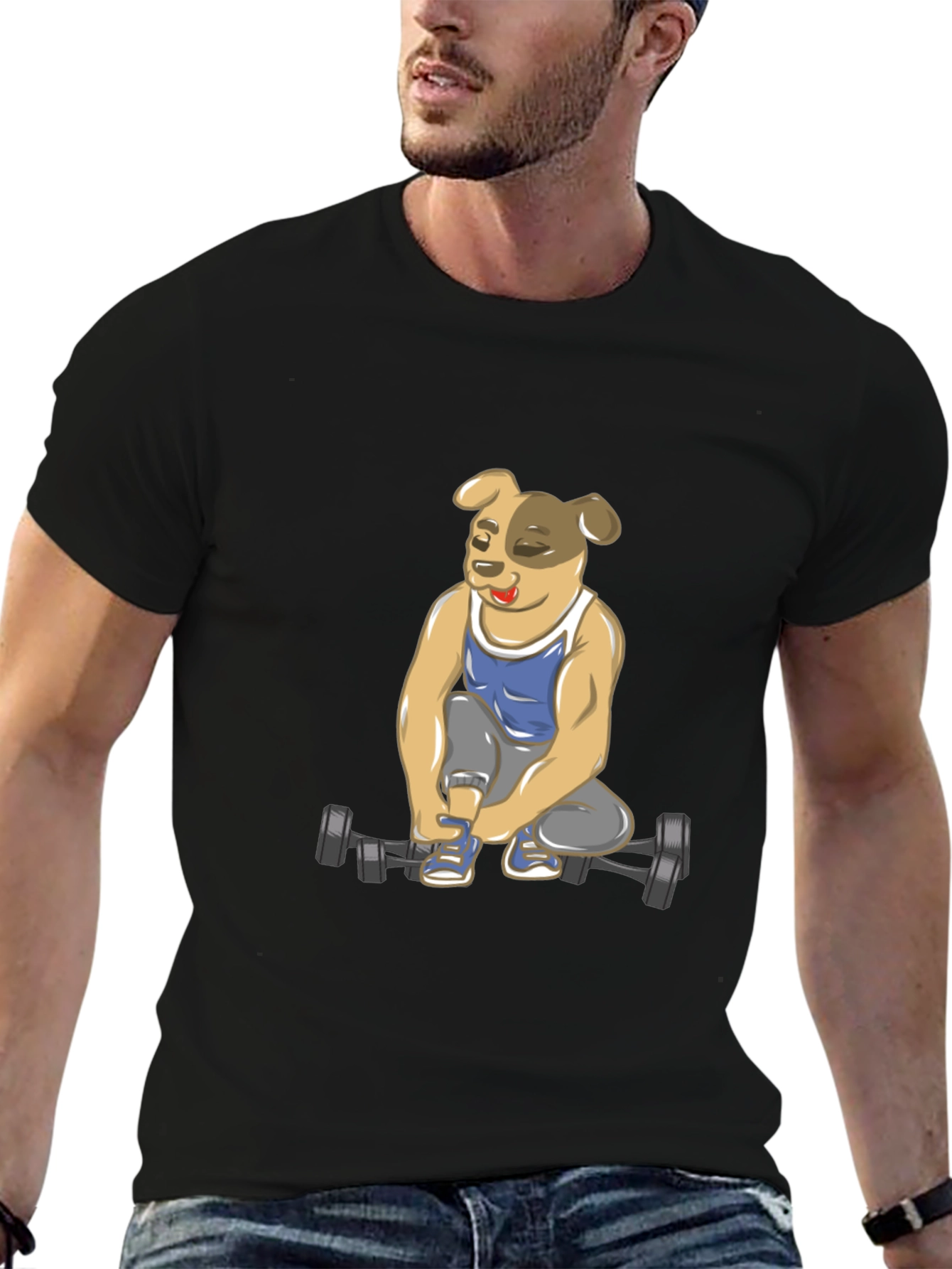 Dog Lifting Weights T-Shirt