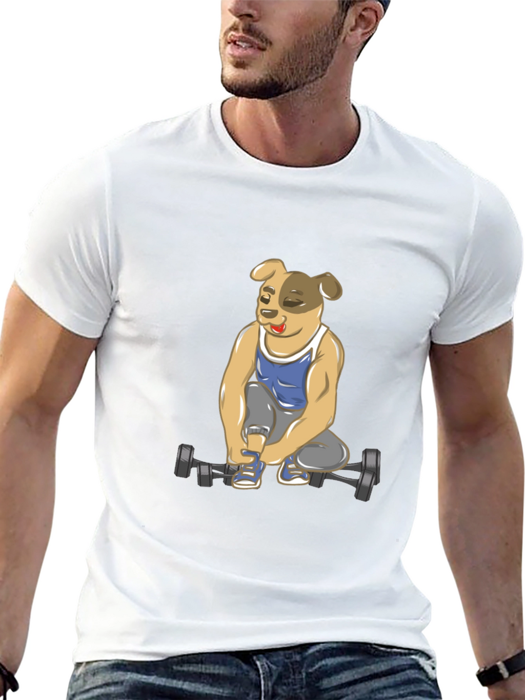 Dog Lifting Weights T-Shirt