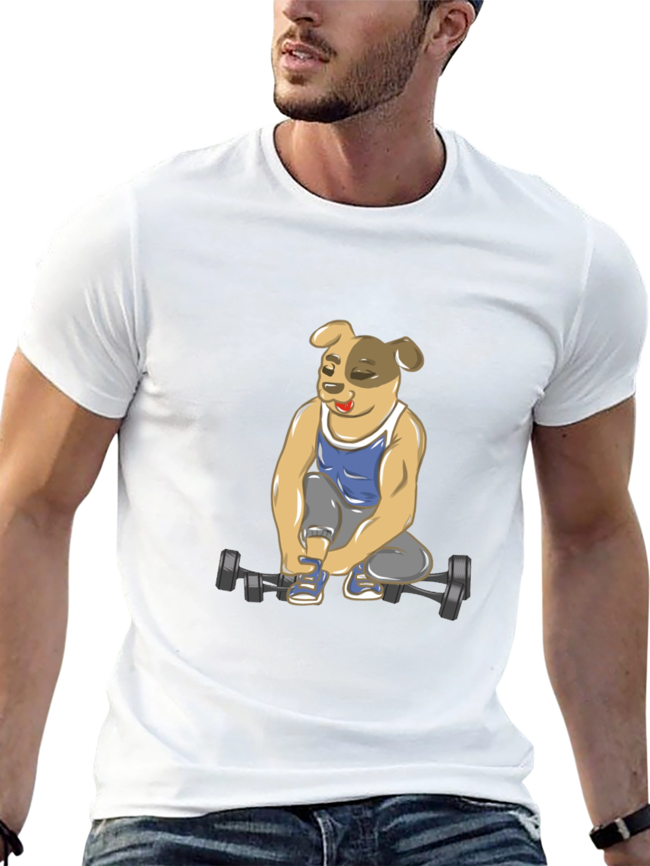 Dog Lifting Weights T-Shirt