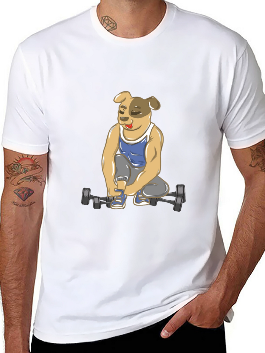 Dog Lifting Weights T-Shirt