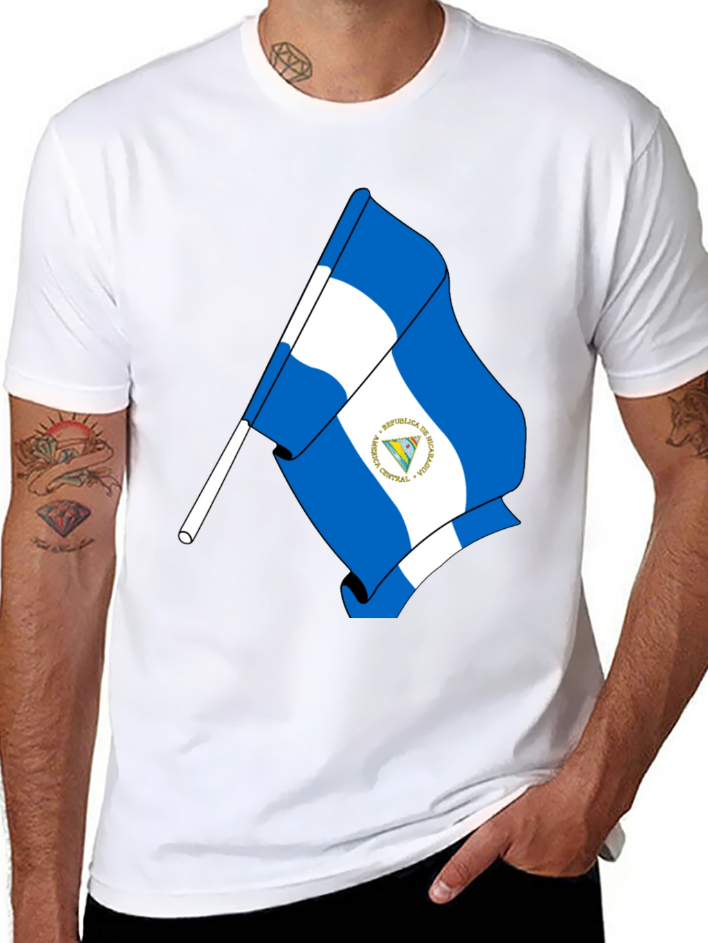 Nicaragua Flag Graphic T-Shirt