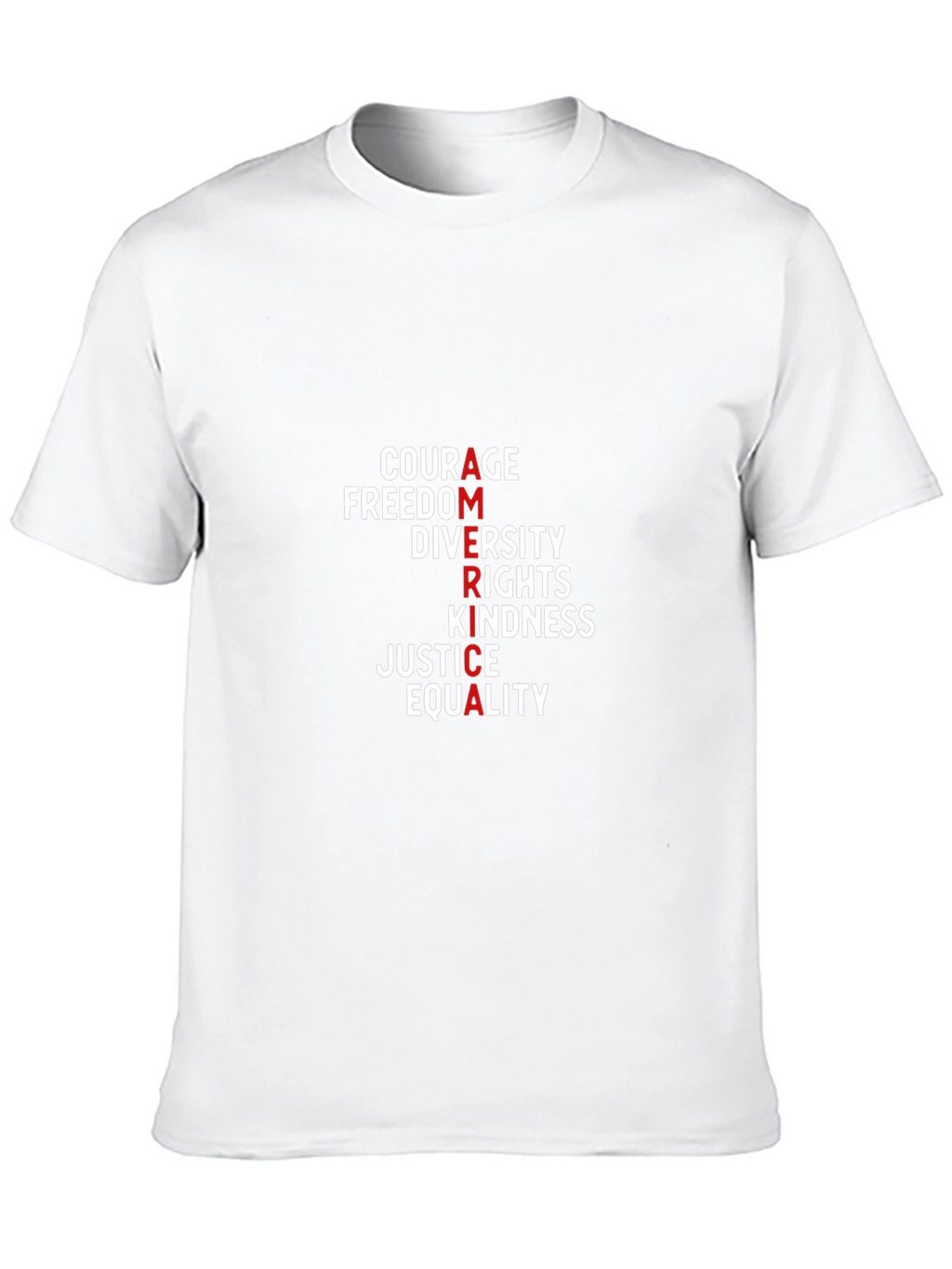America Values T-Shirt: Courage Freedom Justice & Equality