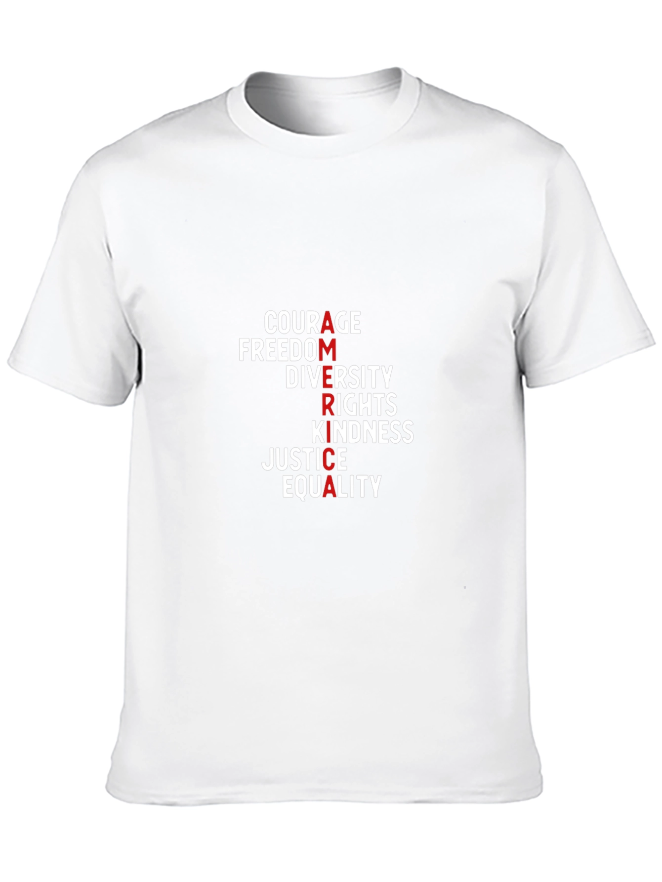 America Values T-Shirt: Courage Freedom Justice & Equality