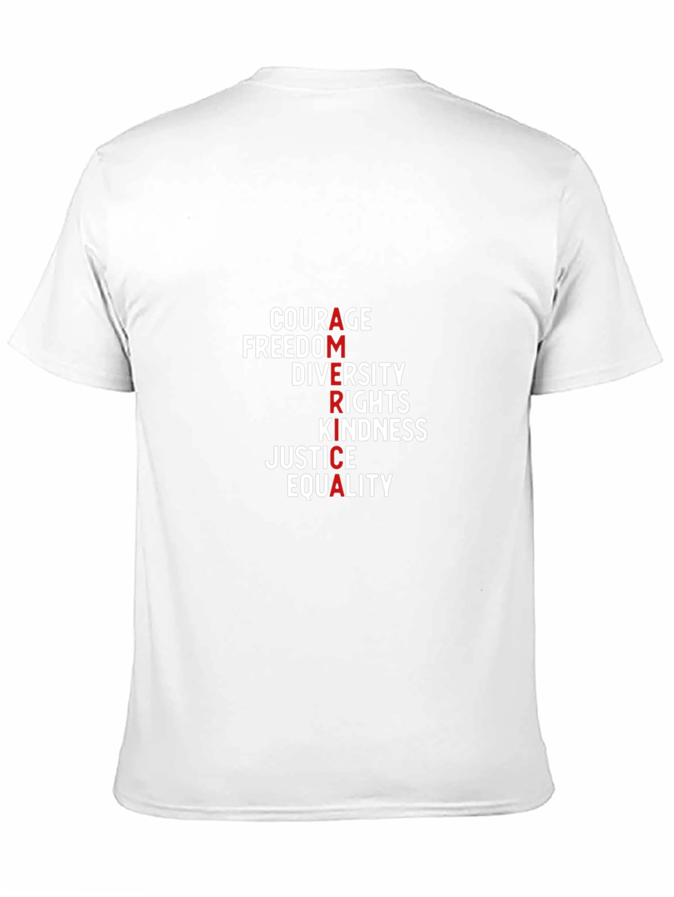America Values T-Shirt: Courage Freedom Justice & Equality