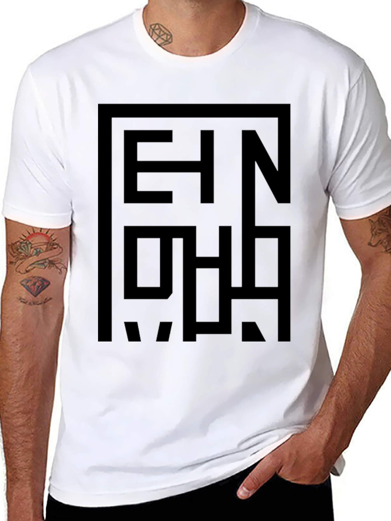 Abstract Graphic Print Black T-Shirt for Men