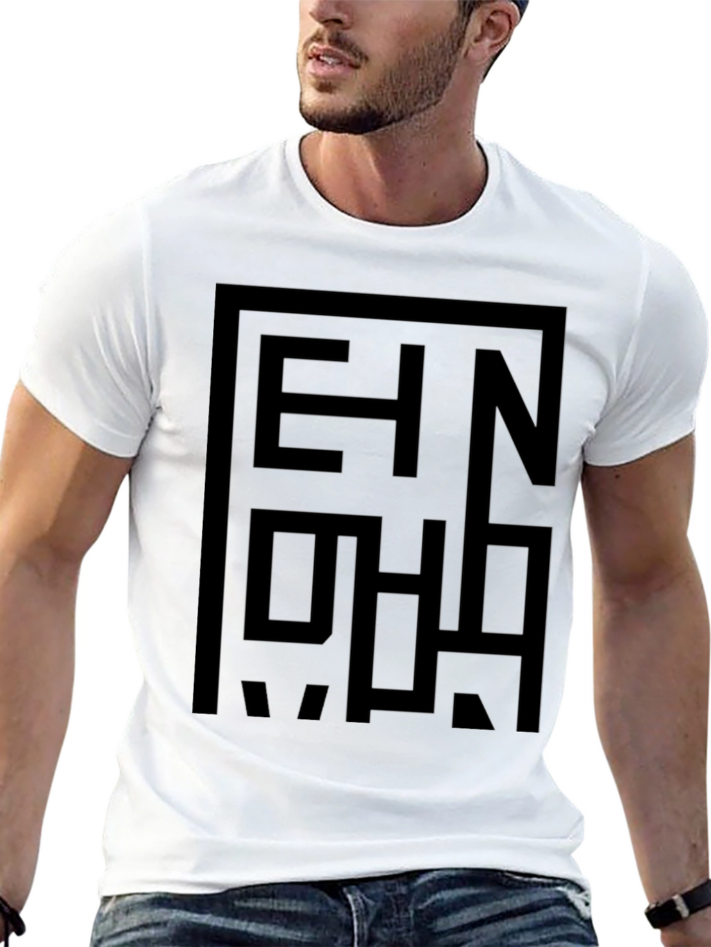 Abstract Graphic Print Black T-Shirt for Men