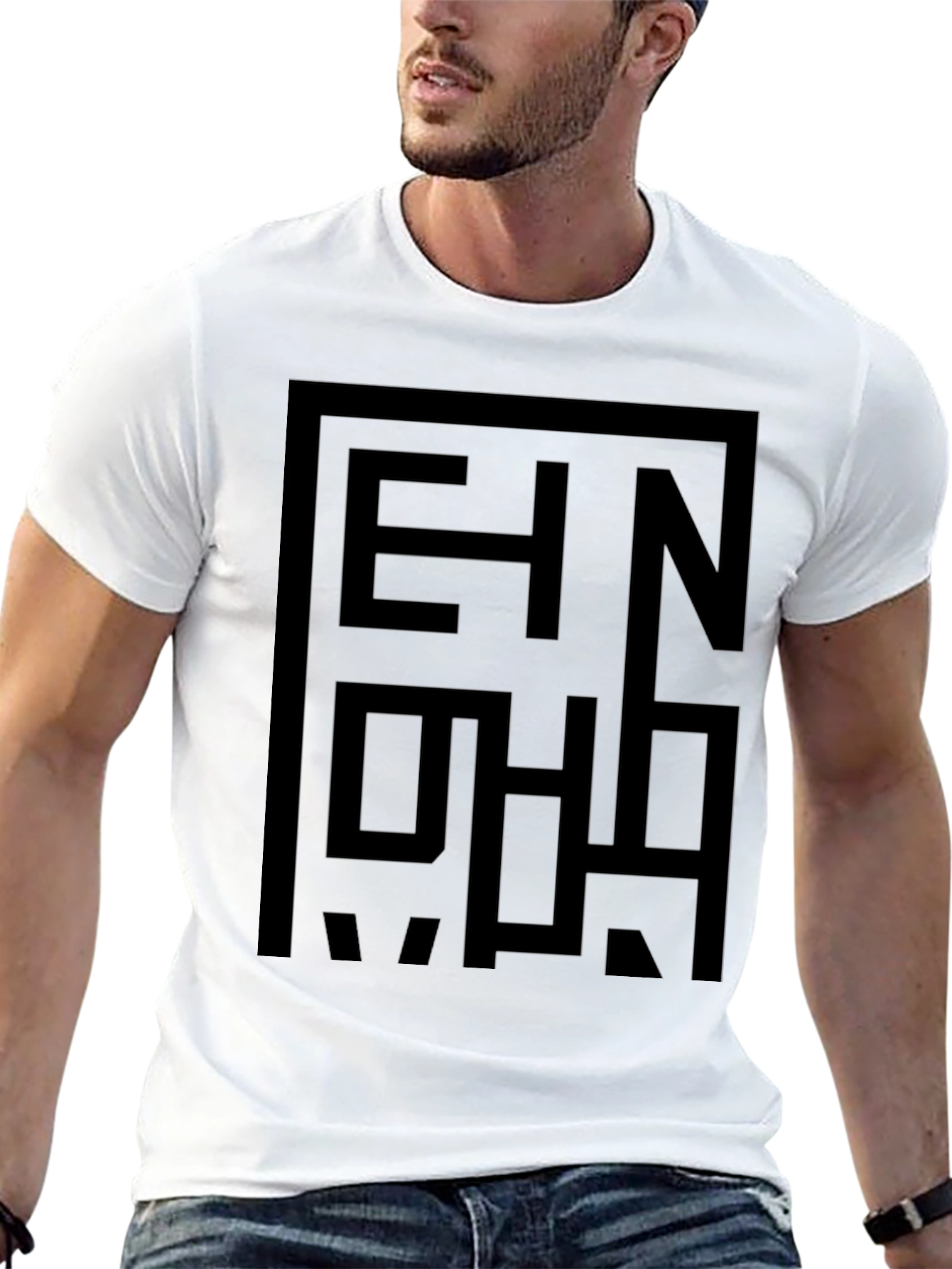 Abstract Graphic Print Black T-Shirt for Men