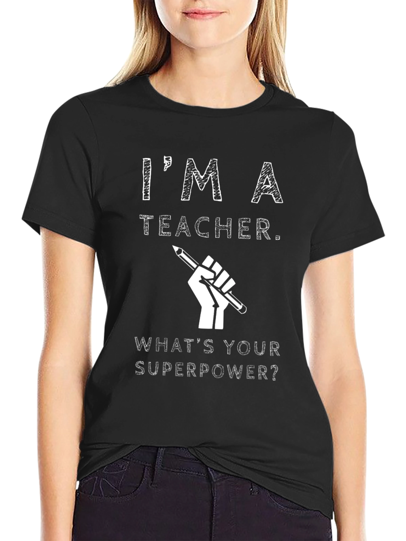 Im A Teacher Graphic Print Black T-Shirt