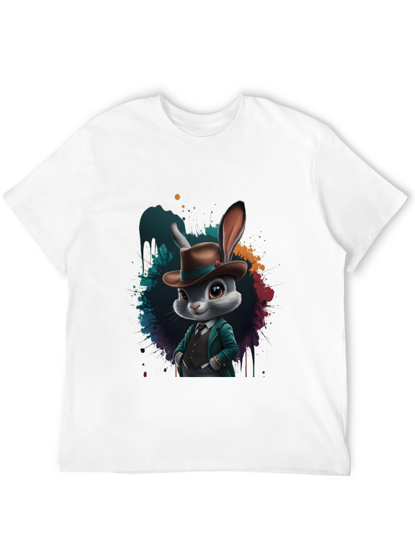 Dapper Rabbit T-Shirt - Stylish Animal Graphic Tee