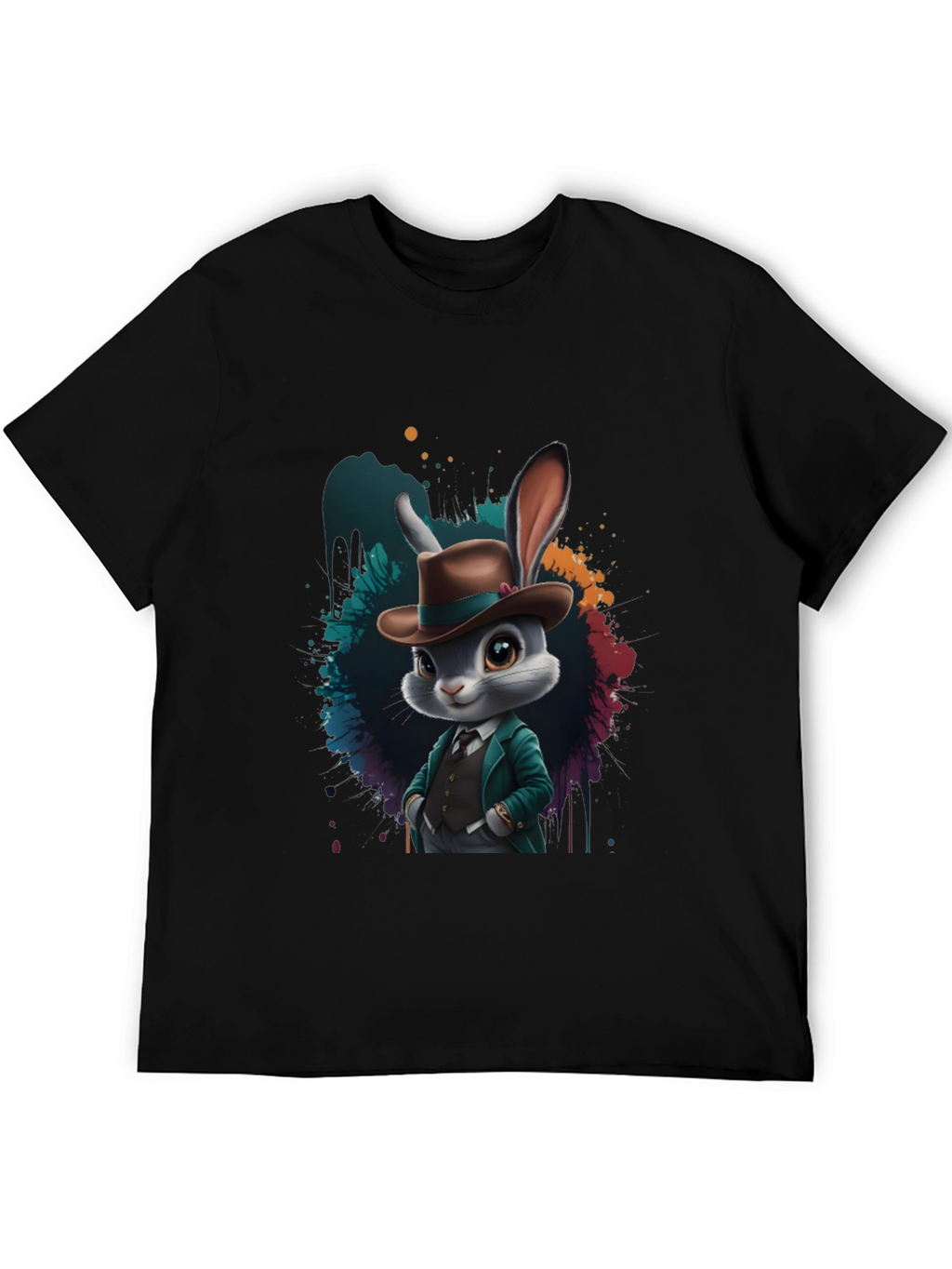 Dapper Rabbit T-Shirt - Stylish Animal Graphic Tee