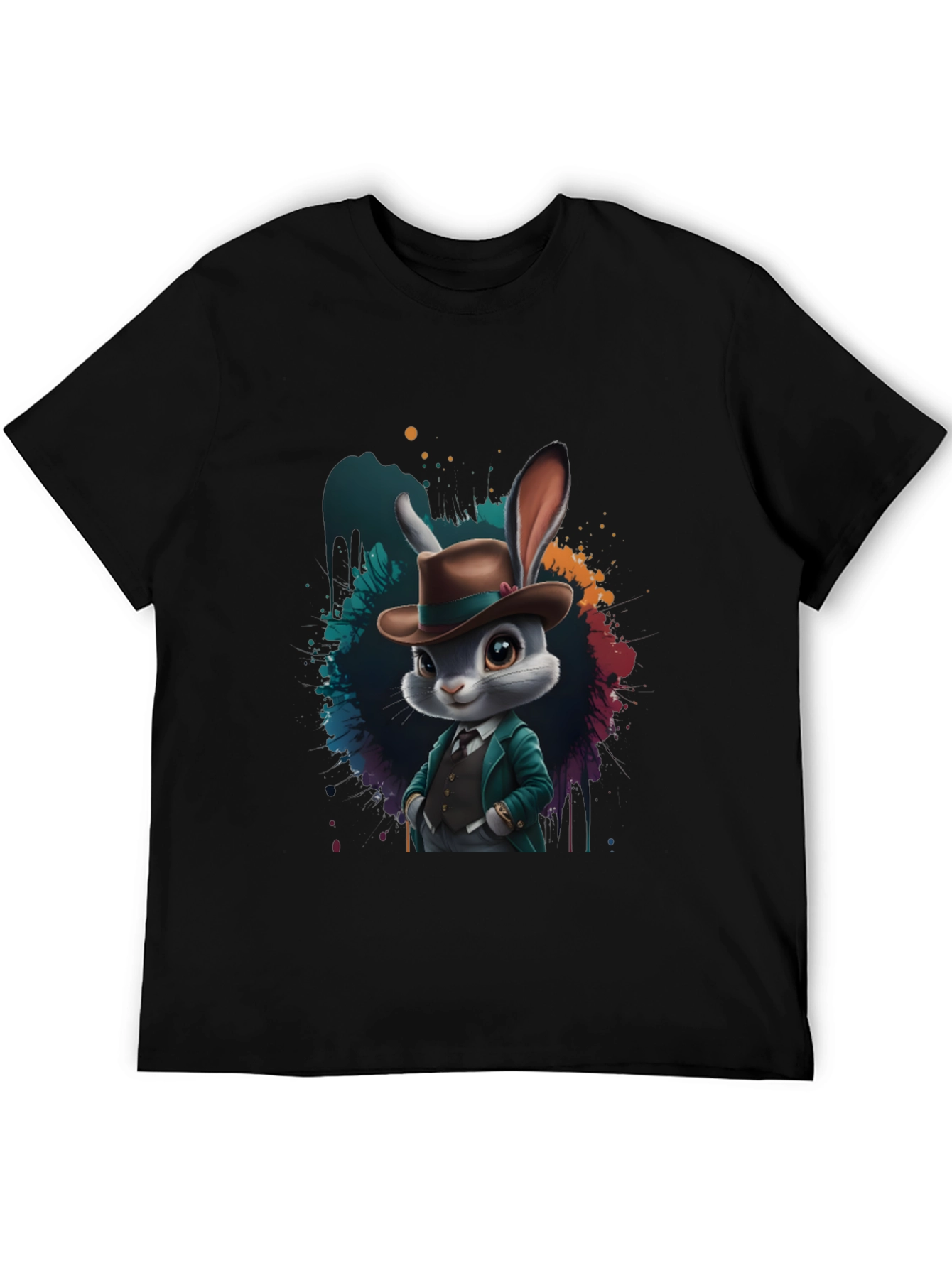 Dapper Rabbit T-Shirt - Stylish Animal Graphic Tee