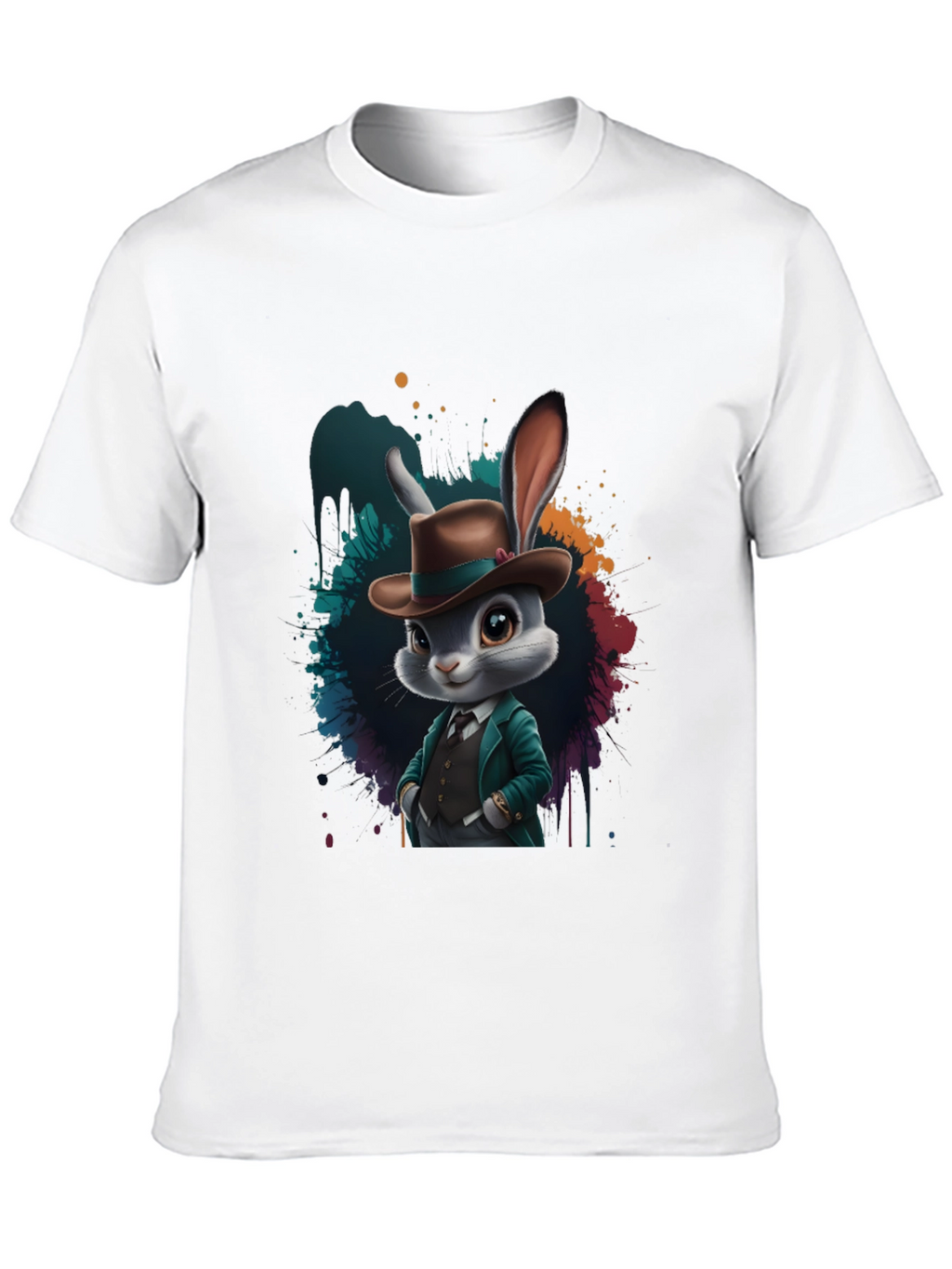 Dapper Rabbit T-Shirt - Stylish Animal Graphic Tee