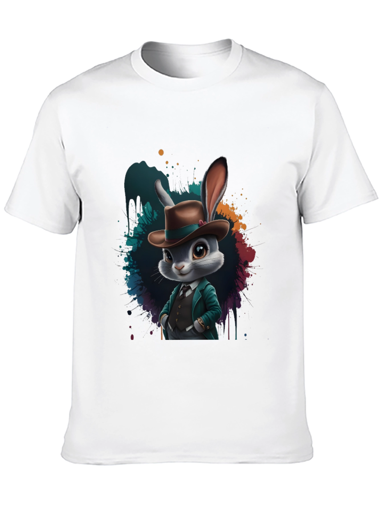 Dapper Rabbit T-Shirt - Stylish Animal Graphic Tee