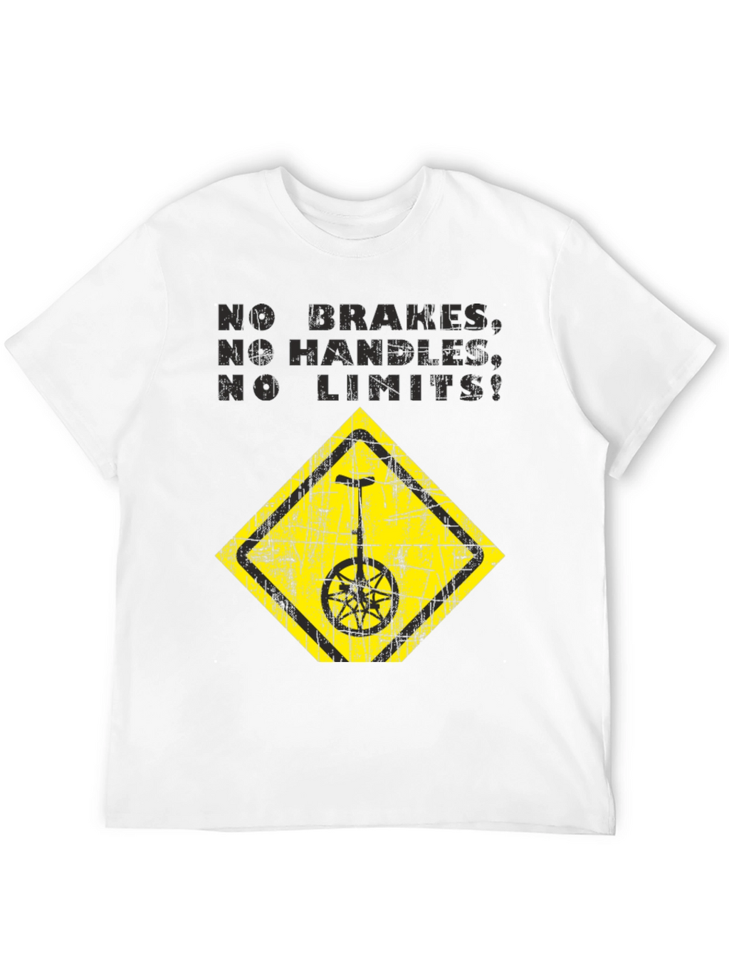 No Brakes No Limits Unicycle Black T-Shirt