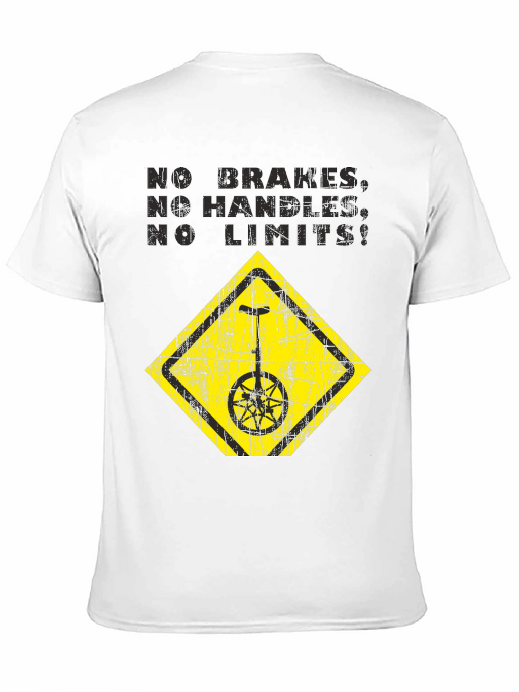 No Brakes No Limits Unicycle Black T-Shirt