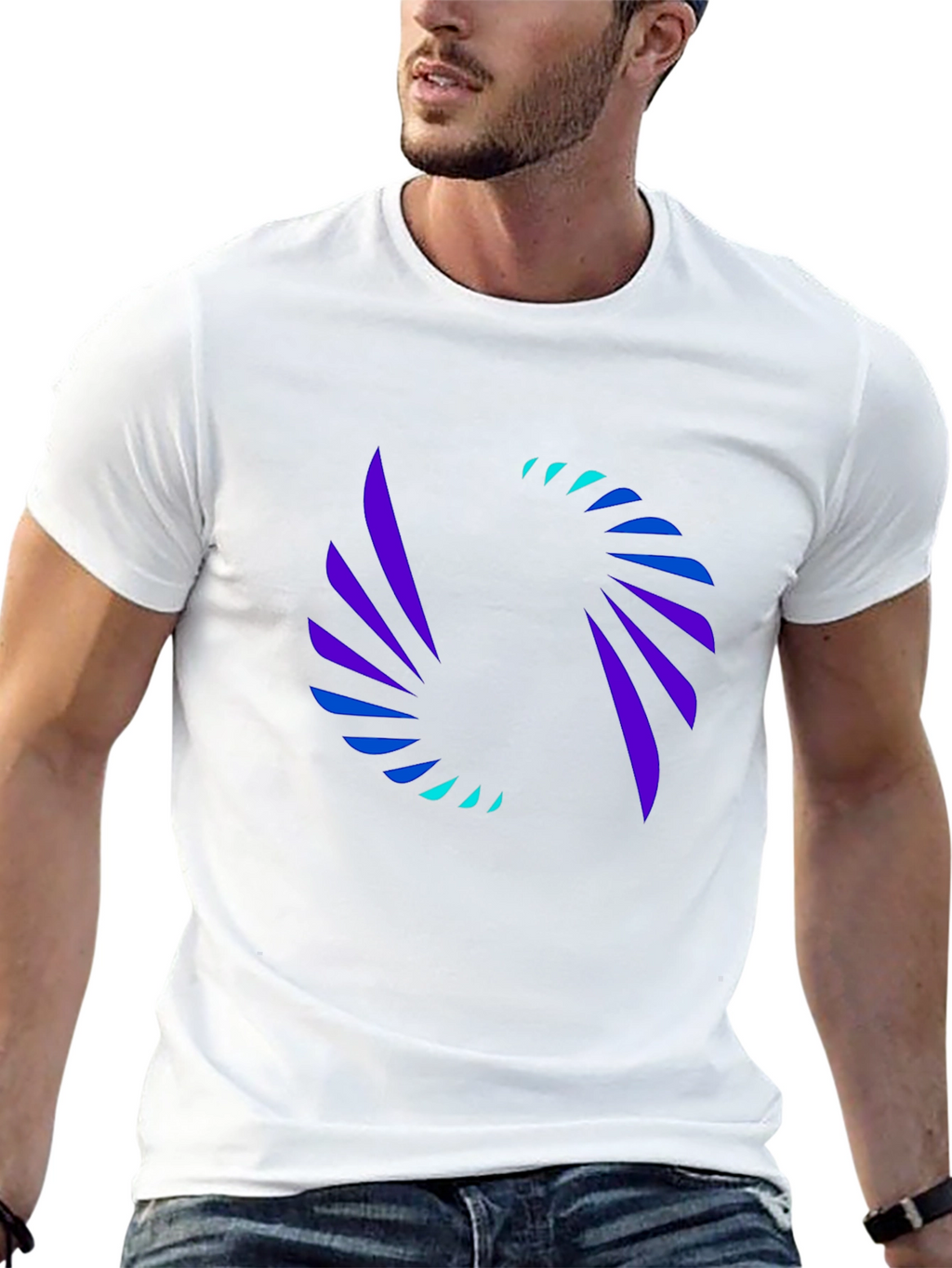 Abstract Swirl Graphic Tee - Modern Black T-Shirt