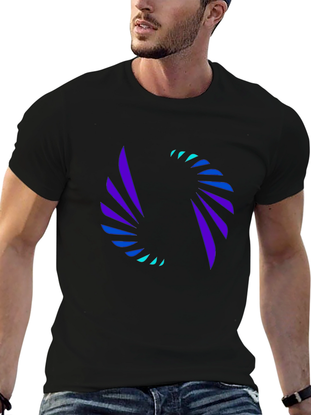 Abstract Swirl Graphic Tee - Modern Black T-Shirt
