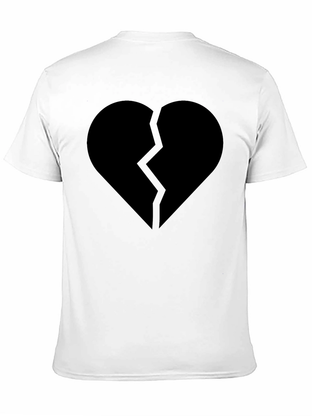 Broken Heart Graphic Black T-Shirt - Mens Casual Tee