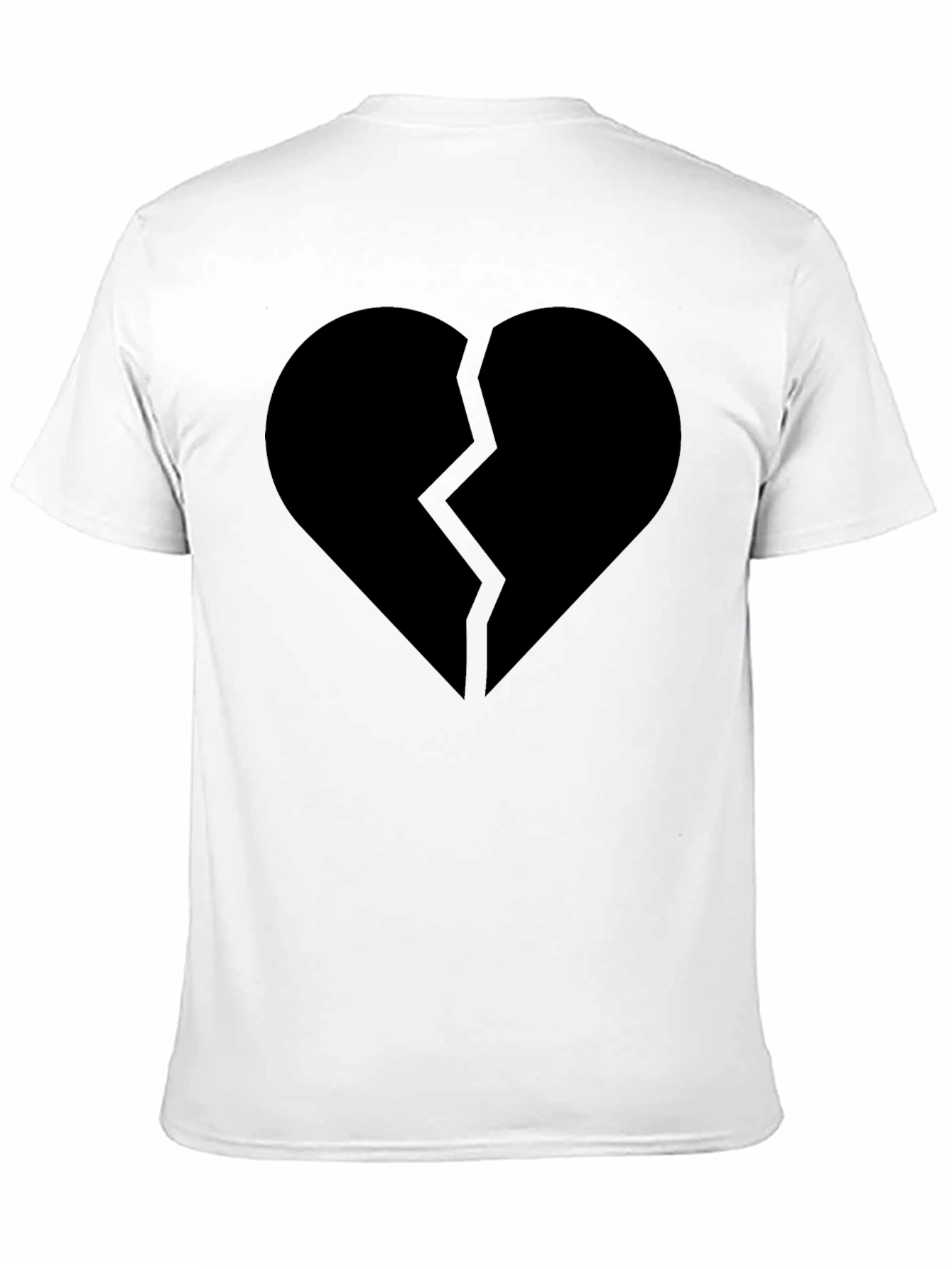 Broken Heart Graphic Black T-Shirt - Mens Casual Tee