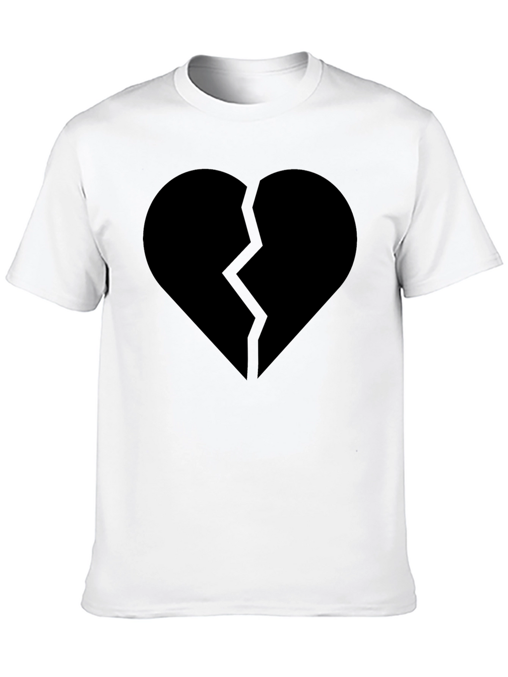 Broken Heart Graphic Black T-Shirt - Mens Casual Tee