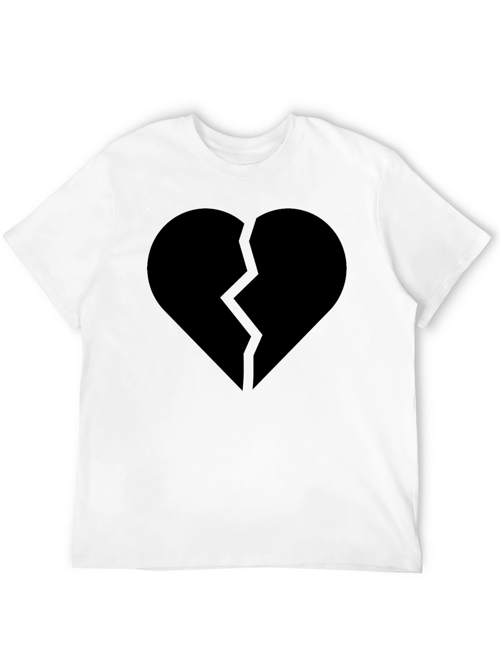 Broken Heart Graphic Black T-Shirt - Mens Casual Tee