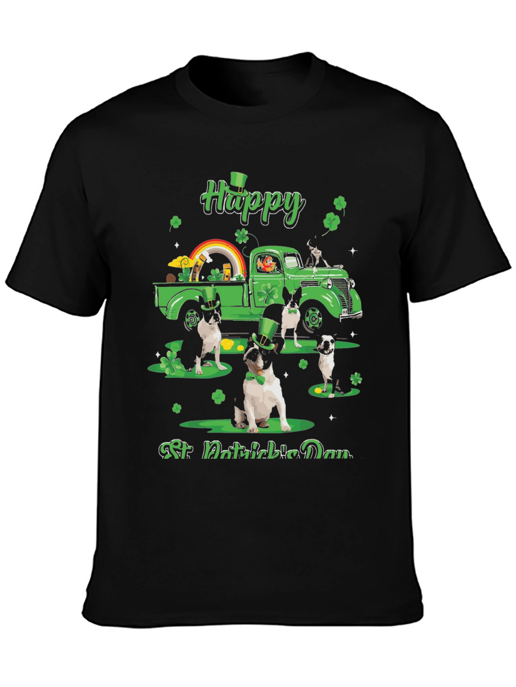 St. Patricks Day Boston Terrier Truck T-Shirt