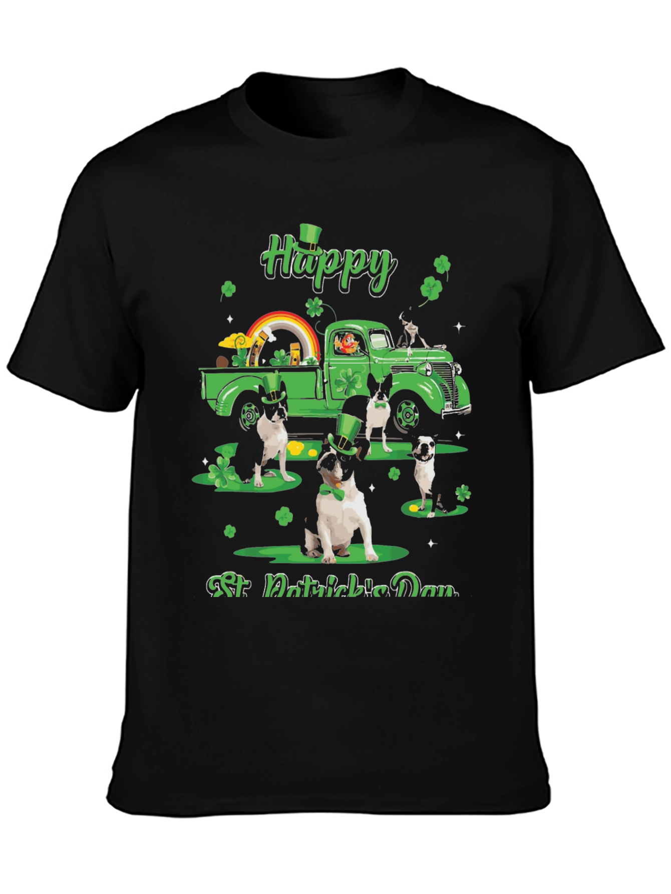 St. Patricks Day Boston Terrier Truck T-Shirt