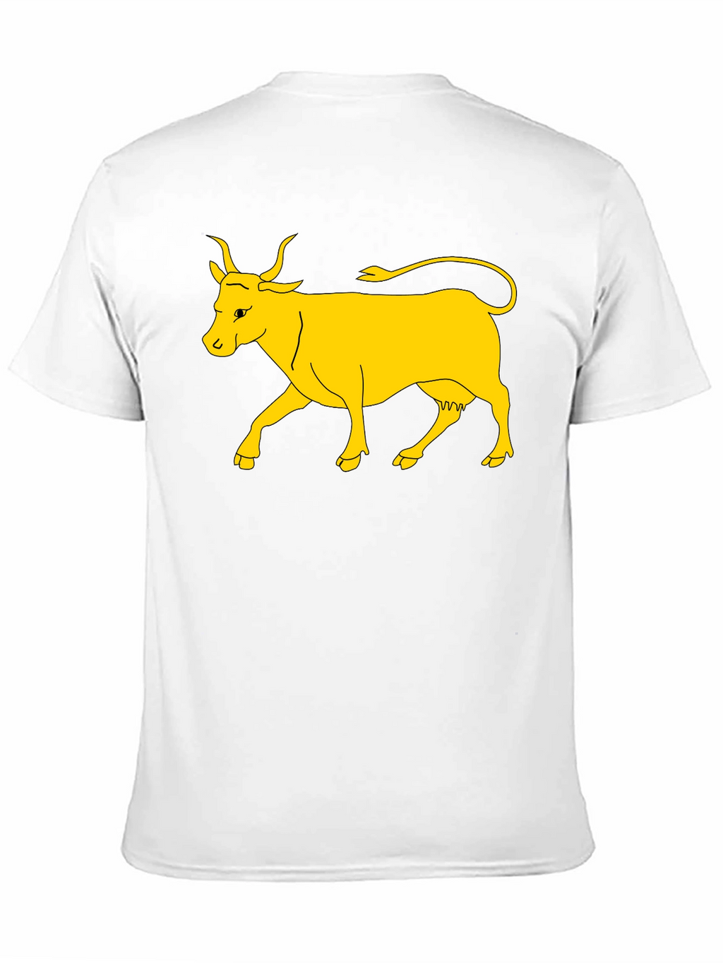 Black T-Shirt with Yellow Cow Graphic