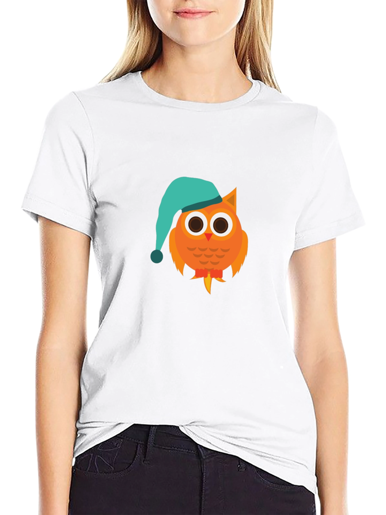 Owl Cartoon Graphic T-Shirt - Night Cap Design