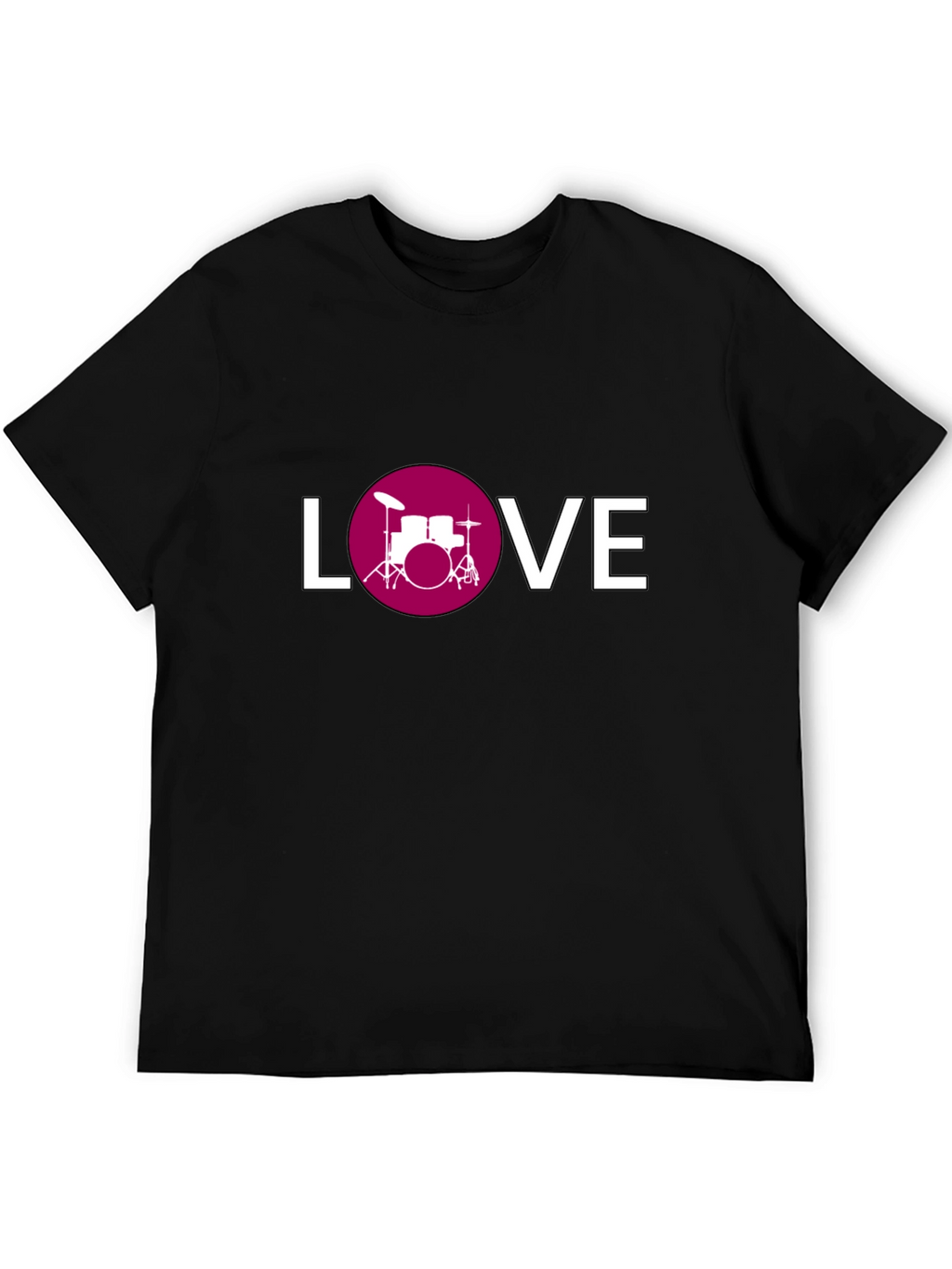 Drum Kit Love Graphic Tee - Black Cotton T-Shirt