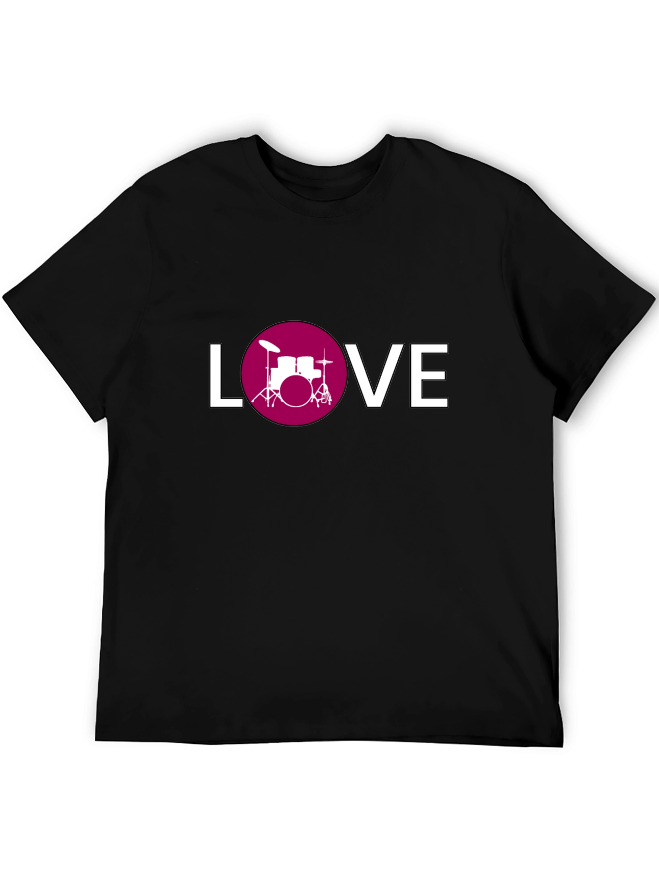 Drum Kit Love Graphic Tee - Black Cotton T-Shirt
