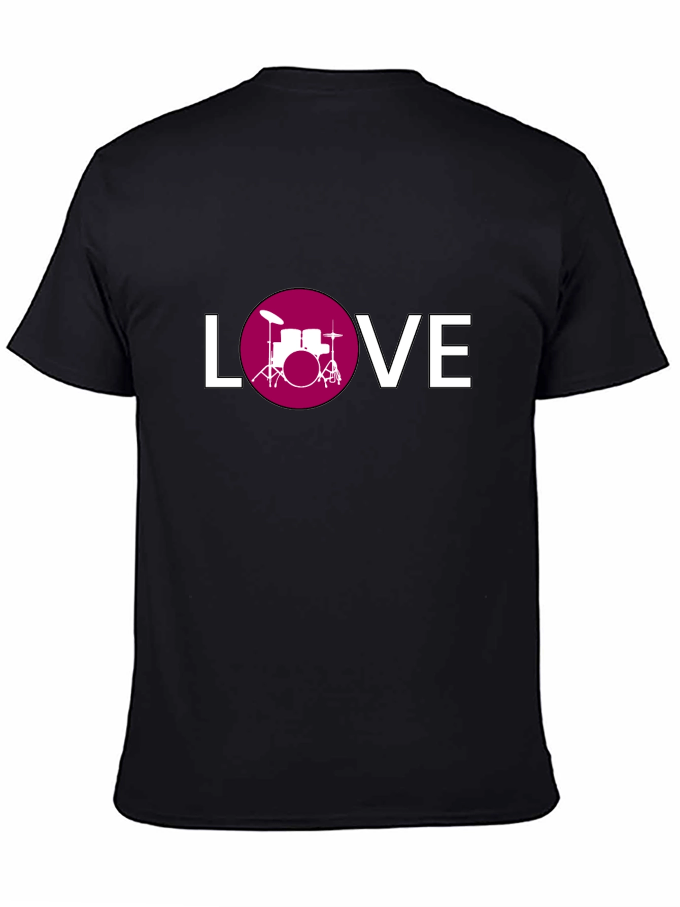 Drum Kit Love Graphic Tee - Black Cotton T-Shirt