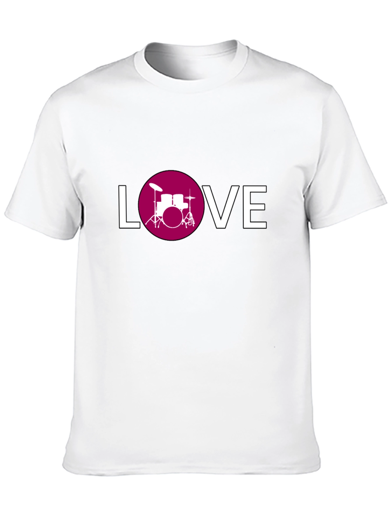 Drum Kit Love Graphic Tee - Black Cotton T-Shirt