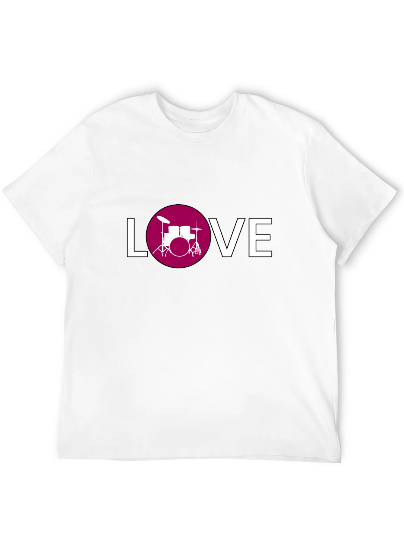 Drum Kit Love Graphic Tee - Black Cotton T-Shirt