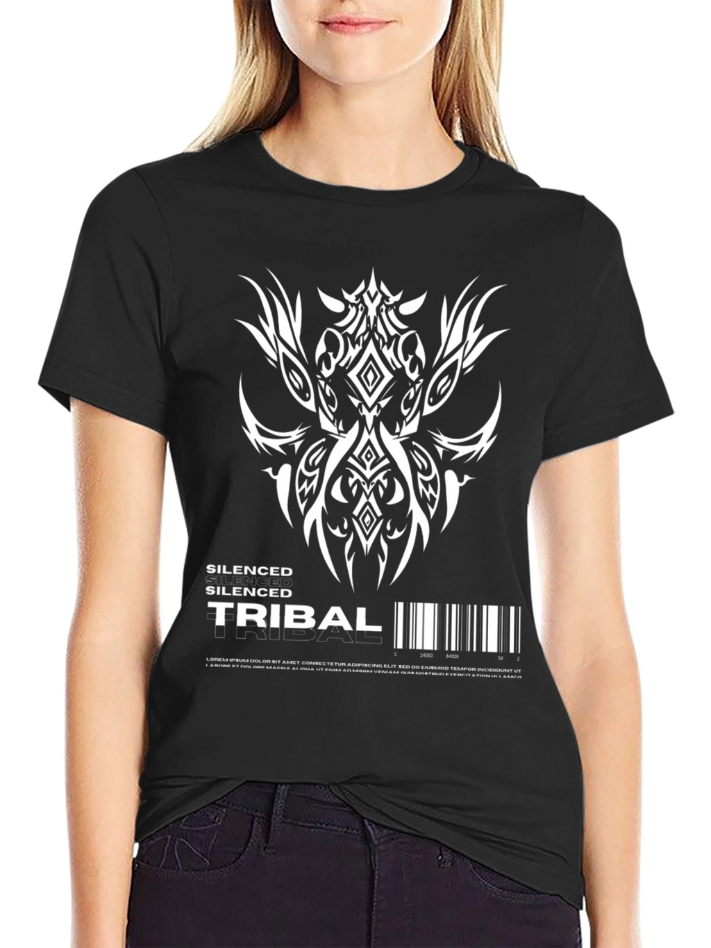 Silenced Tribal Graphic Tee - Black