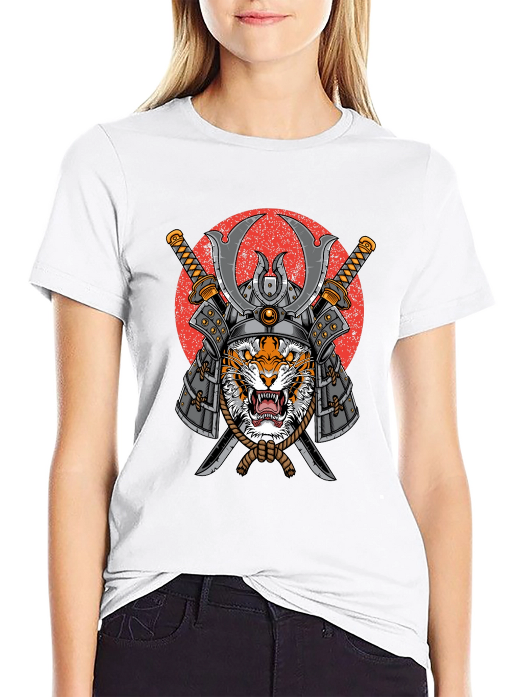 Samurai Tiger Graphic T-Shirt - Mens Black Tee
