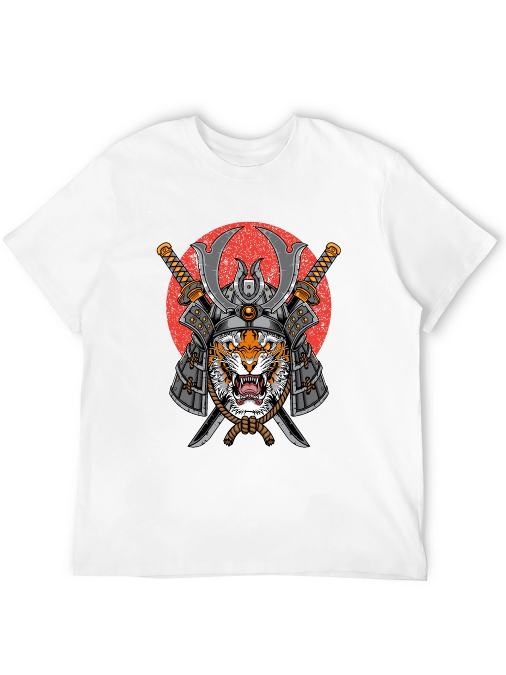Samurai Tiger Graphic T-Shirt - Mens Black Tee