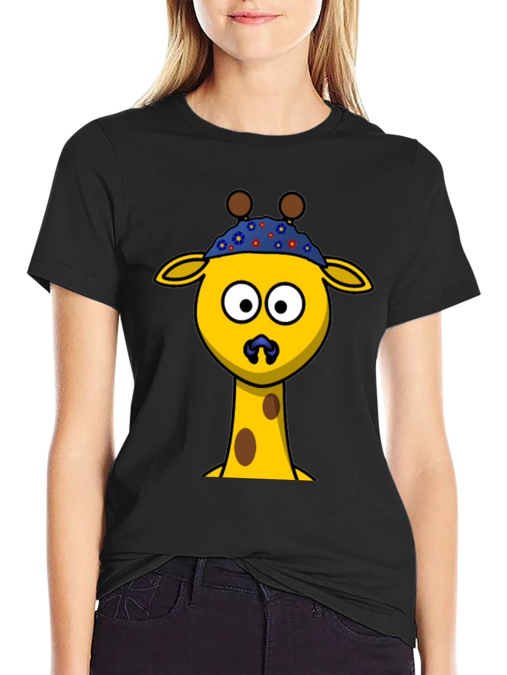 Cartoon Giraffe T-Shirt - Novelty Graphic Tee