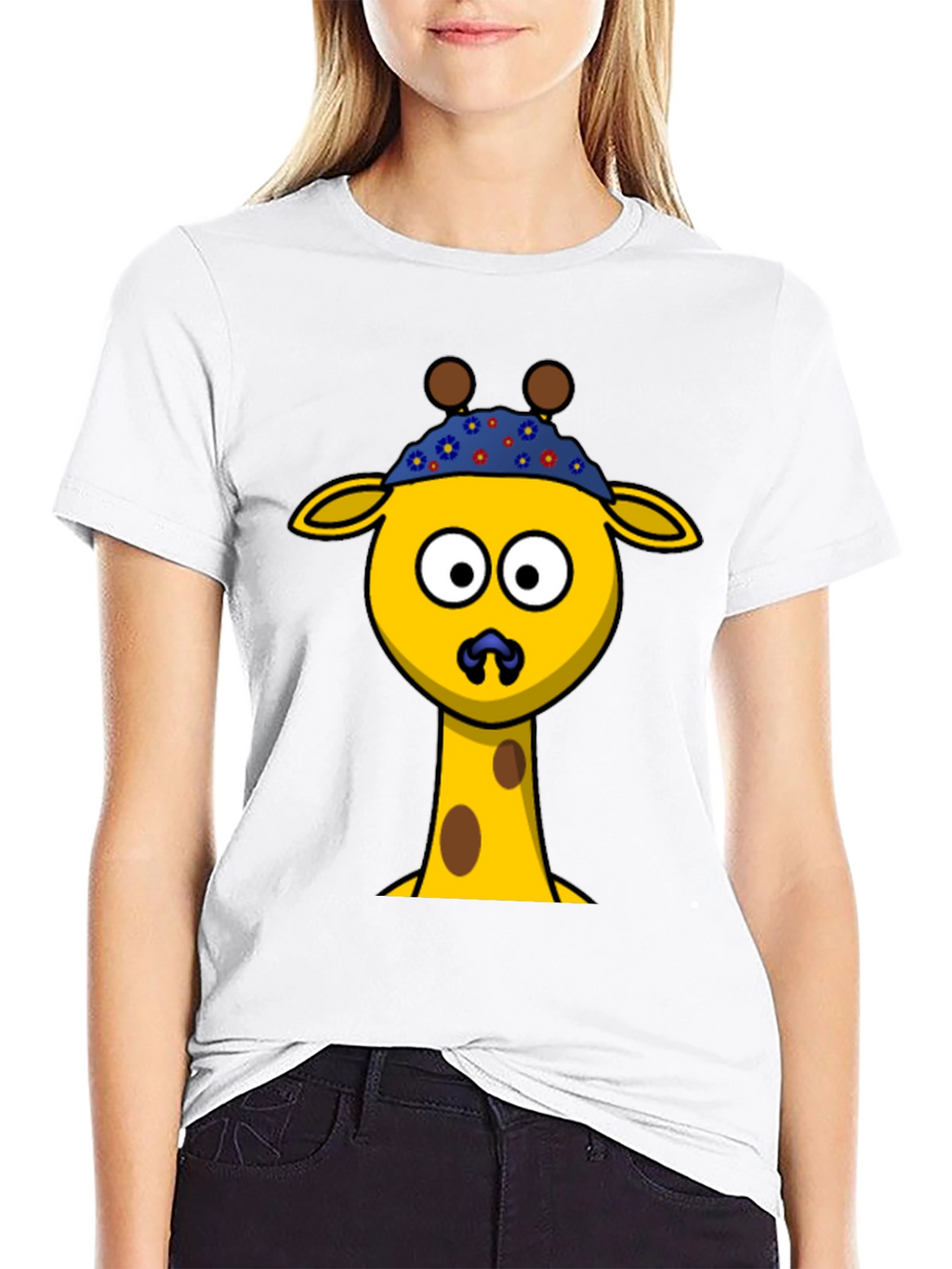 Cartoon Giraffe T-Shirt - Novelty Graphic Tee