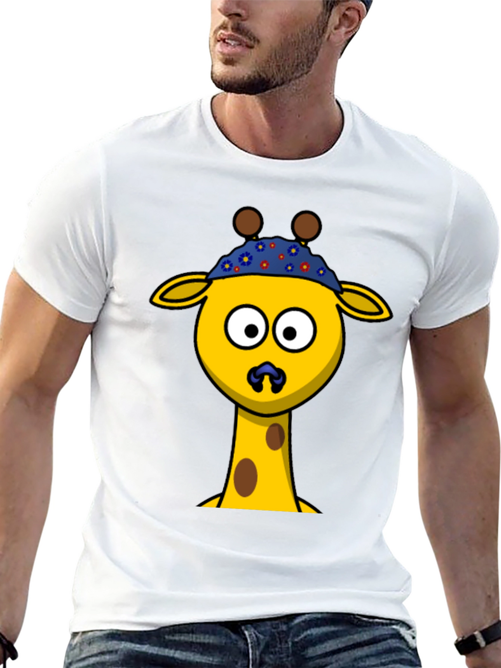 Cartoon Giraffe T-Shirt - Novelty Graphic Tee