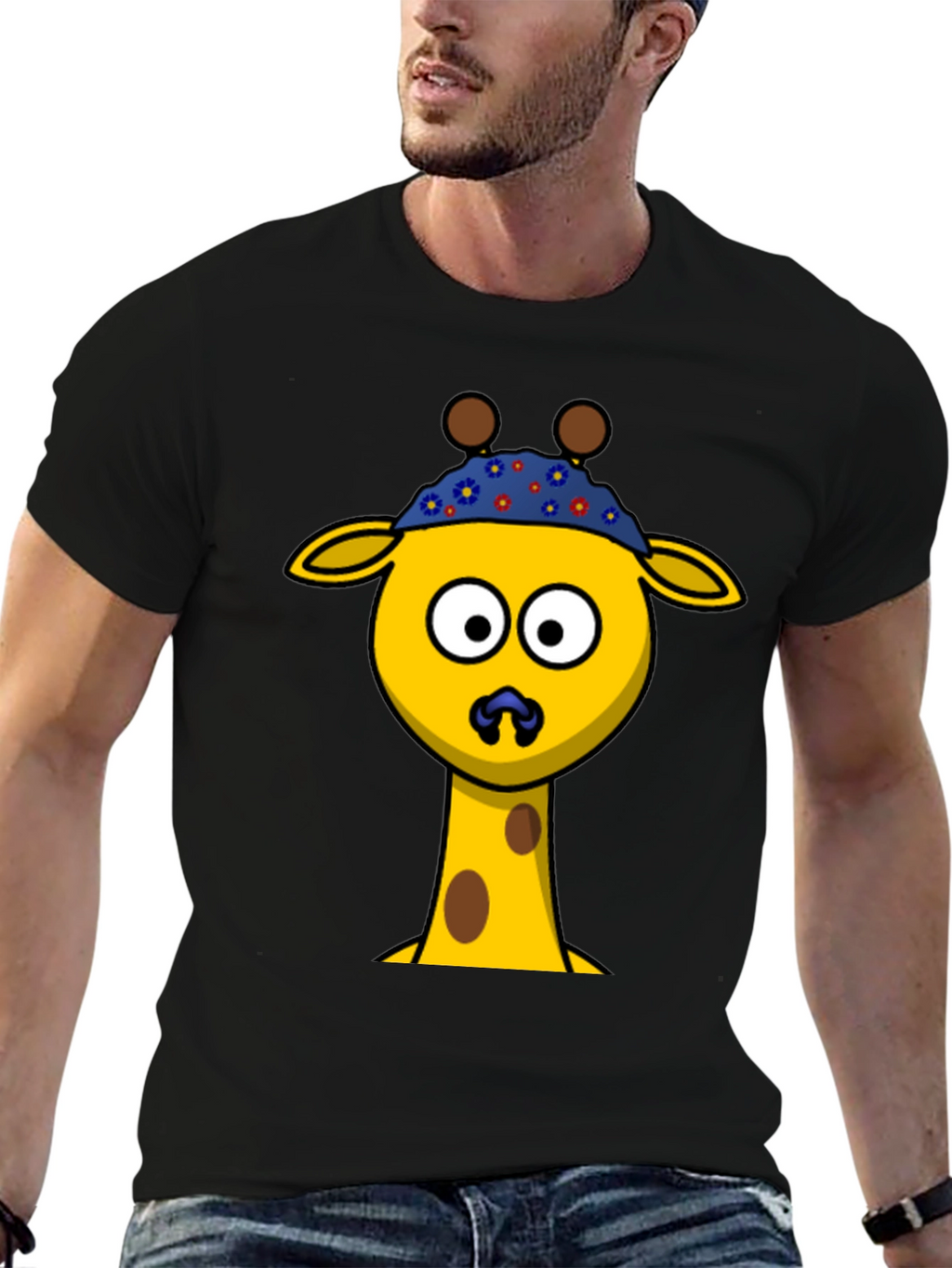 Cartoon Giraffe T-Shirt - Novelty Graphic Tee