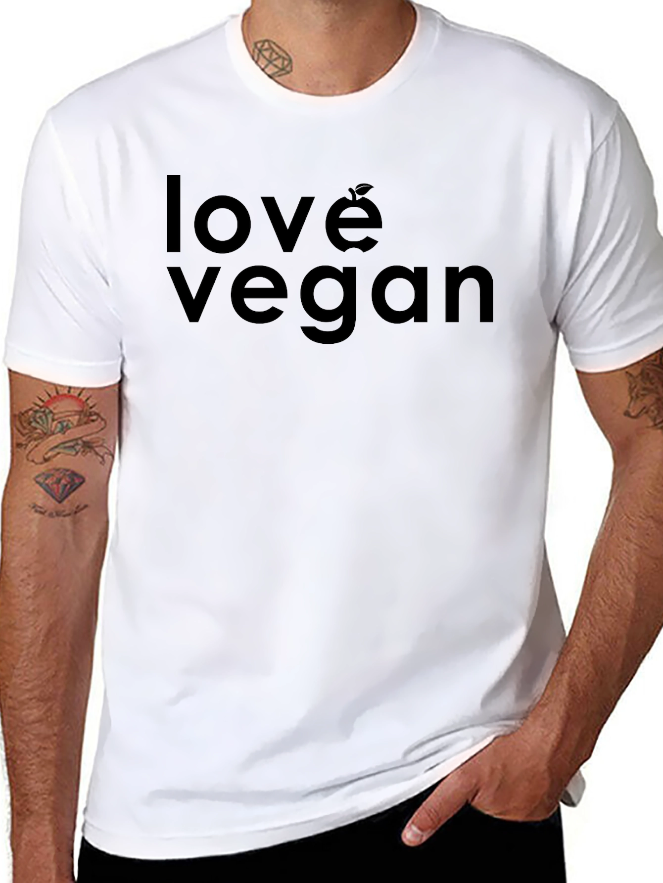 Love Vegan T-Shirt - Black Graphic Tee