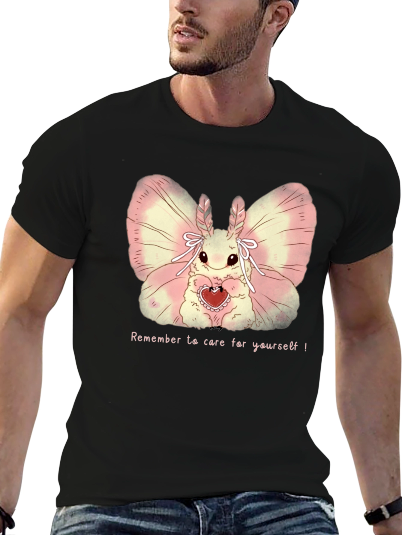 Cute Moth Heart T-Shirt - Remember to Care!