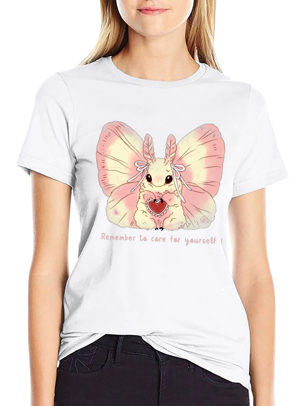 Cute Moth Heart T-Shirt - Remember to Care!