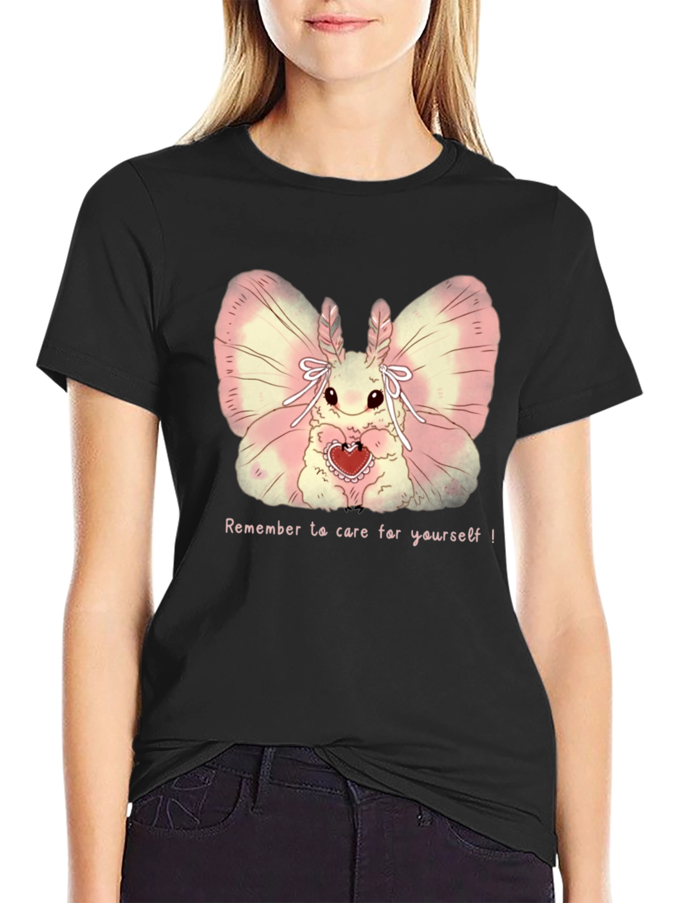 Cute Moth Heart T-Shirt - Remember to Care!