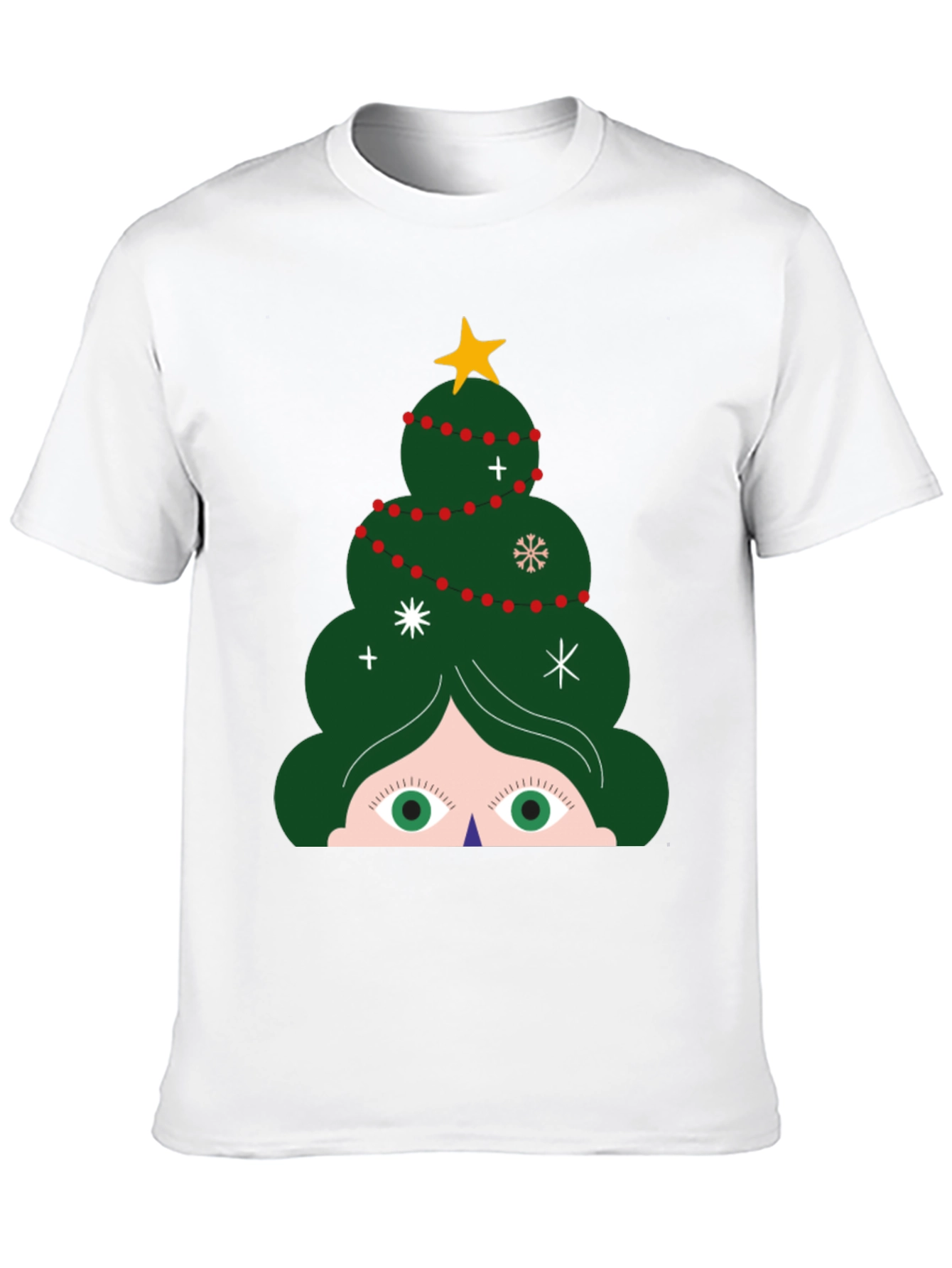 Festive Christmas Tree Peeking T-Shirt - Holiday Fun!